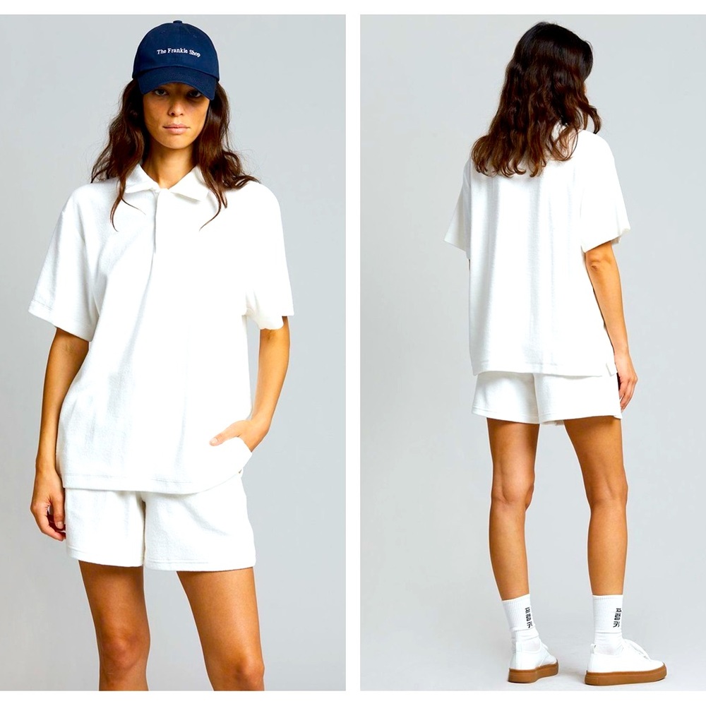 Frankie Shop Cairo terry polo set size small - top & shorts set